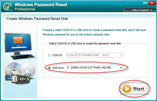 create Windows Vista password reset disk